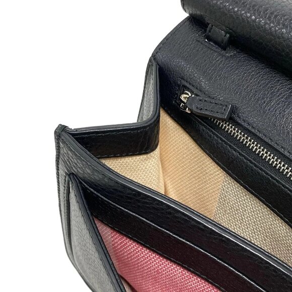 GUCCI Bamboo Daily 370826 Black Leather Shoulder Bag - Picture 14 of 15